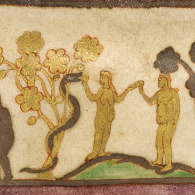 Création et histoire d'Adam et Ève (Bible d'Alcuin à Bamberg, f7v)