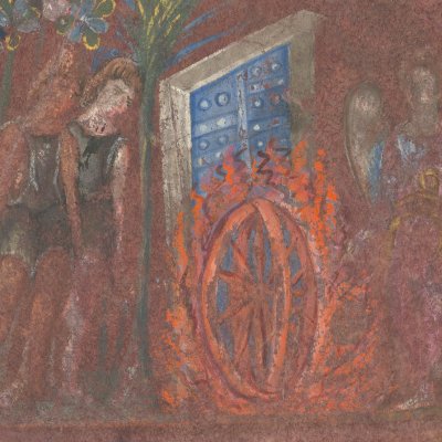 Adam et Ève chassés du Paradis (Genèse de Vienne, p2)