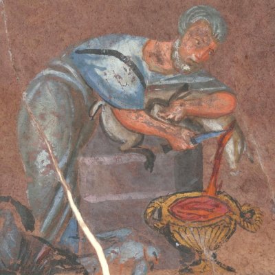 Les animaux sortent de l'arche. Sacrifice de Noé (Genèse de Vienne, p4)