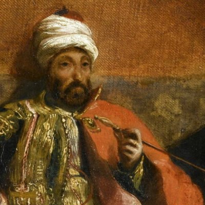 Turc fumant, assis sur un divan - Delacroix