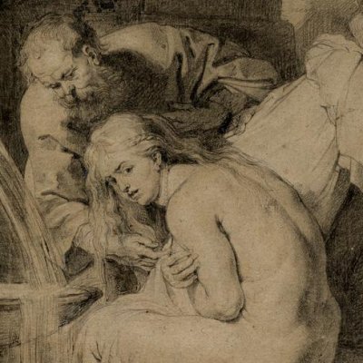 Suzanne et les vieillards (dessin) - Vorsterman d'après Rubens