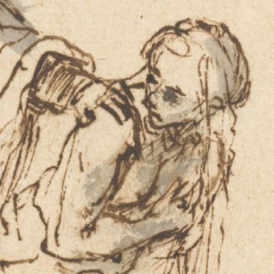 Suzanne et les vieillards (dessin du Rijksmuseum) - Rembrandt