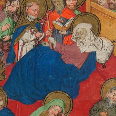 Dormition et assomption de la Vierge (Livre d'heures de Catherine de Clèves, f42r)