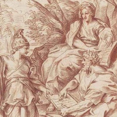 Numa reçoit des mains de Minerve les tables des lois de Rome - Carlo Maratta