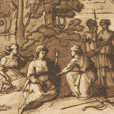 Paysage avec la nymphe Égérie pleurant Numa (Liver veritatis) - Richard Earlom d'après Le Lorrain