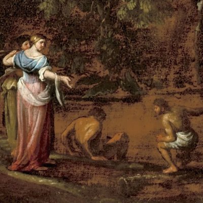 Paysage avec deux femmes demandant leur chemin - Grimaldi