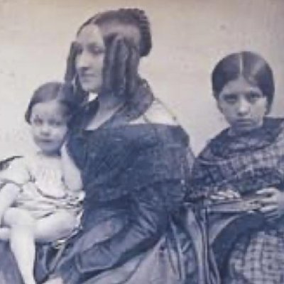 Artiste dessinant une famille (daguerréotype)