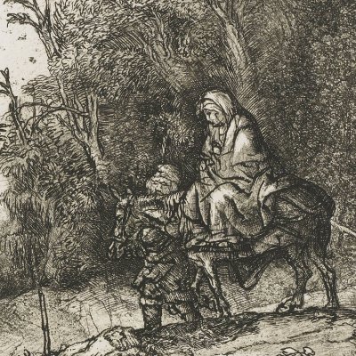 La fuite en Égypte - Rembrandt d'après Seghers