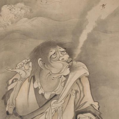 Li à la béquille de fer et un inconnu avec crapaud et pêche - Soga Shōhaku