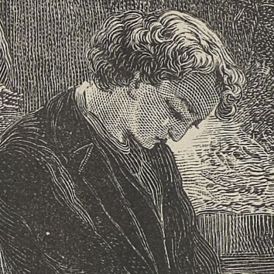 Marius sur la tombe de son père est surpris par M. Mabeuf (Les Misérables, 3e partie, Marius) - Méaulle d'après Neuville