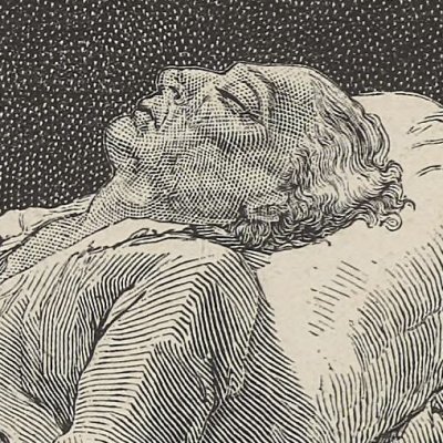 La mort de Jean Valjean (Les Misérables, 5e partie, Jean Valjean) - Méaulle d'après Neuville 