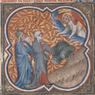 Annonce de la naissance de Samson (Bible historiale de Petrus Comestor, F121v) - Jean Bondol