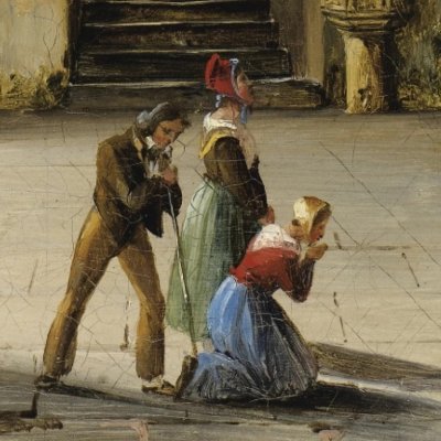 Prière dans l'église - Renoux