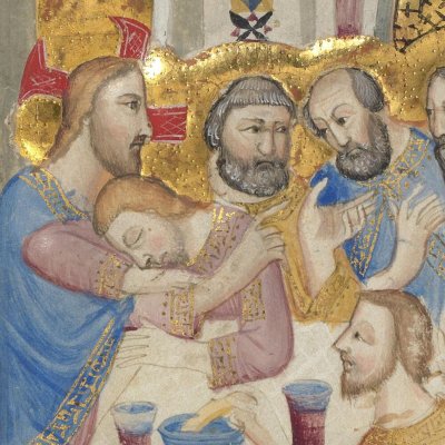 La Cène (Bible historiale de Naples, f162v)