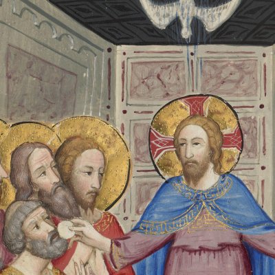 L'eucharistie (Bible historiale de Naples, f164r)