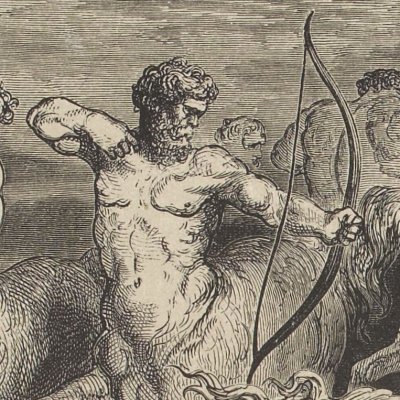 Les Centaures (L'Enfer, chant XII) - Gauchard d'après Gustave Doré