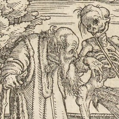 Job devant sa tombe (Simolachri…, Lyon, 1549, n°39) - Hans Holbein