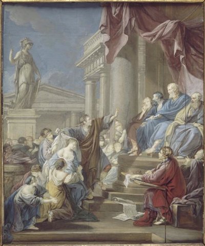Phryné accusée d’impiété devant les aréopagites (version du Louvre) - Baudouin
