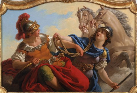 L’Épée ou Bellone présentant à Mars les rênes de ses chevaux - Lagrenée