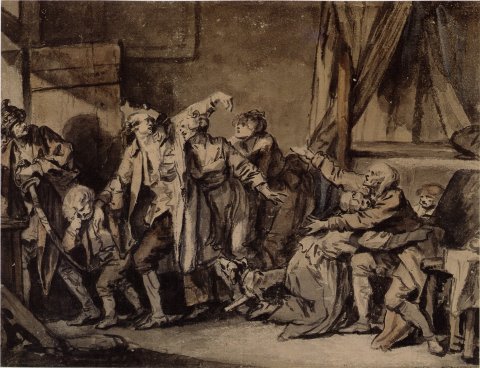 La malédiction paternelle, le fils ingrat (esquisse) - Greuze