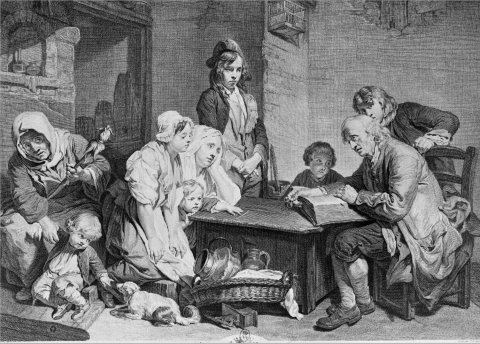 Martenisie d’après Greuze, La Lecture de la Bible
