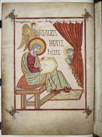 Book of Lindisfrane, Saint Matthieu, fin du VIIe siècle, British Museum