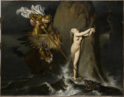 Roger délivrant Angélique (version du Louvre) - Ingres