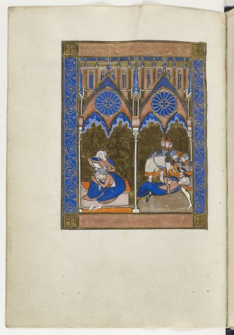 Samson et Dalila (Psautier de saint Louis, F°61v)