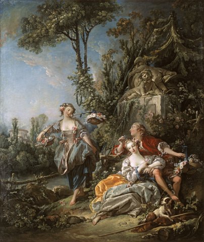 Galant conversation in a park - Boucher