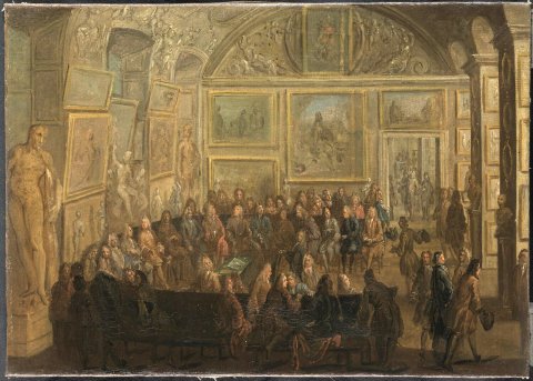 Assemblée ordinaire de l’Académie royale de peinture & sculp. au Louvre - Martin