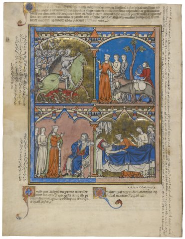 The meeting of David and Abigail (Maciejowski Bible, fol. 33v°)