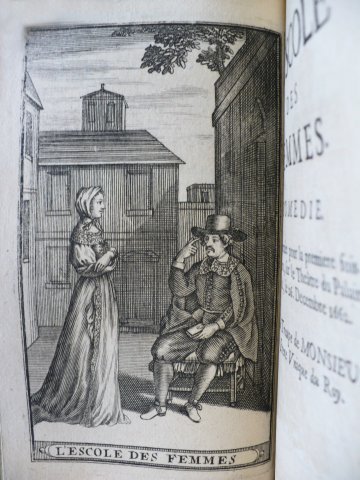 Molière, L'École des femmes, gravure de Jean Sauvé d’après Pierre Brissart, 1682