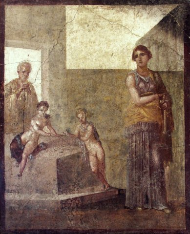 Médée s’apprêtant à tuer ses enfants (Pompéi, Villa des Dioscures) - d'après Timomaque