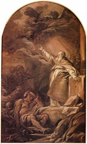 Saint Denis prêchant la foi en France (esquisse) - Deshays