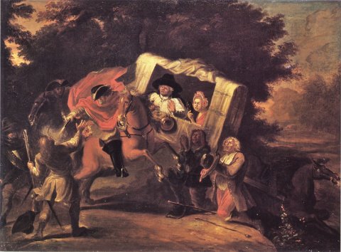 L’Enlèvement du curé de Domfront, 1720, huile sur toile, 86x116 cm, Le Mans, Musée de Tessé