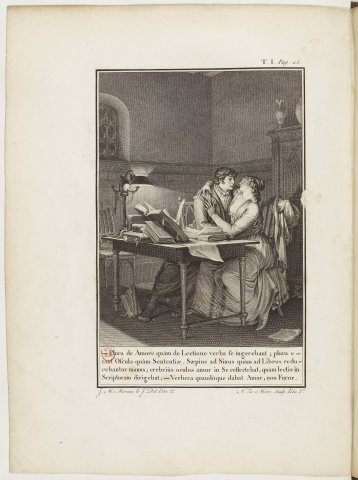 Héloïse et Abélard à l’étude (Lettres…, t1) - N. Le Mire d’après Moreau le Jeune