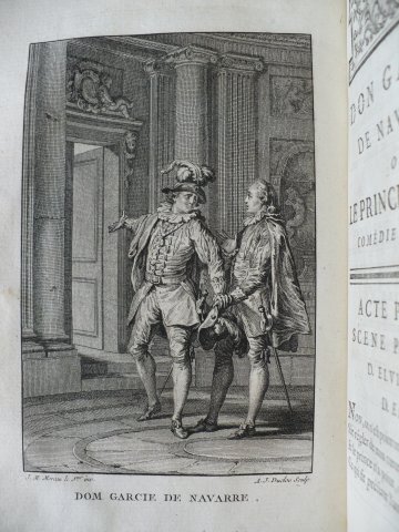 Molière, Dom Garcie de Navarre, engraving by Antoine-Jean Duclos after Jean Michel Moreau le Jeune