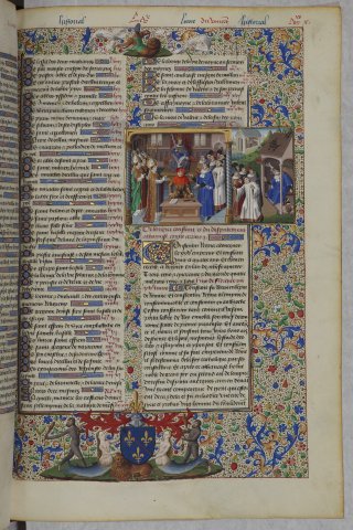 The Council of Nicaea and the death of Arius, in Vincent de Beauvais, Speculum historiale, National Library of France, ms. Français 51, folio 130