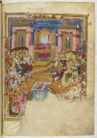 The Council of Constantinople, in Gregory of Nazianzus Orations, 879-882, National Library of France, Ms Grec 510, fol. 355