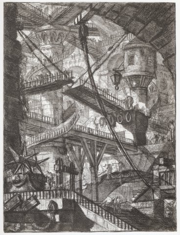 Giovanni Battista Piranesi, Imaginary Prison. <i>Invenzioni Capric. di Carceri</i>, 1st ed., 1745, 2nd ed., 1761. Plate VII known as