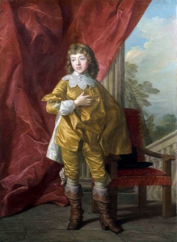 Little young man standing, dressed in the old fashion of England - Louis-Michel Vanloo
