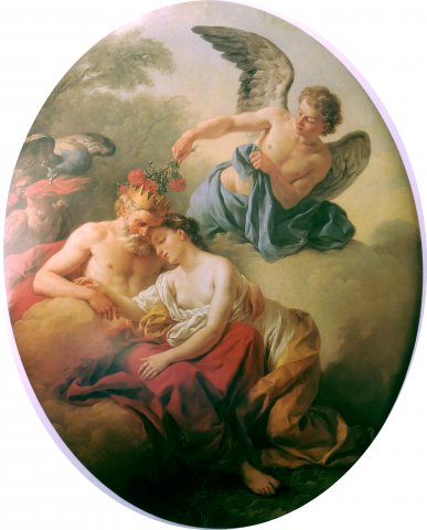 Jupiter et Junon sur le mont Ida, endormis par Morphée - Lagrenée