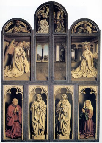 Annonciation (polyptyque de l’Agneau mystique à Gand, volets fermés) - Van Eyck
