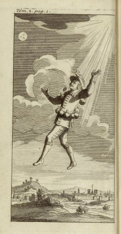 Frontispice de l’Histoire comique des État et Empire de la Lune (Cyrano OC 1709)