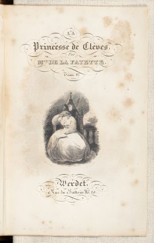 Mme de Clèves lit la lettre supposée de Nemours (La Princesse de Clèves, Werdet, 1826) - Desenne