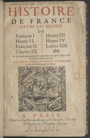 Matthieu, Histoire de France, 1631, page de titre