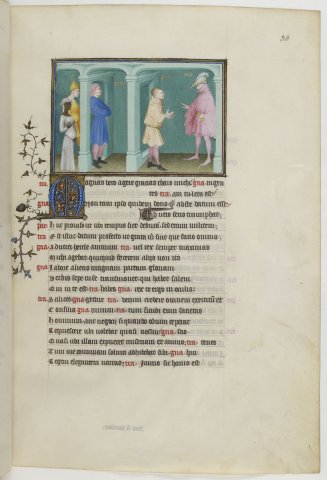L'Eunuque, Acte III, scène 1 (Térence, Bnf Latin 7907 A, F23v)