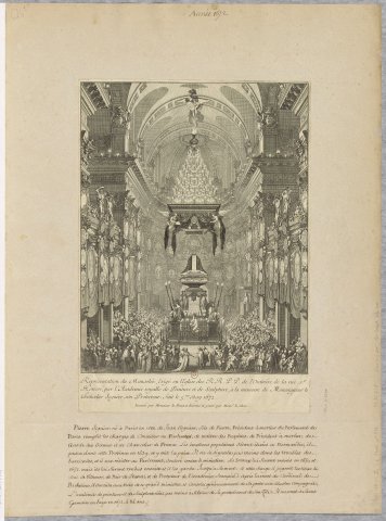 Mausolée du Chancelier Séguier érigé en l'église de l'Oratoire de la rue St Honoré, 5 mai 1672 - Leclerc d'après Le Brun