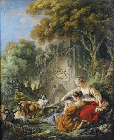 La lecture de la lettre (Quatre pastorales) - François Boucher