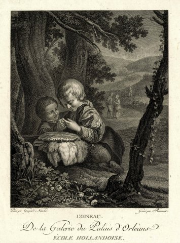 L'oiseau (Galerie du Palais Royal) - Romanet d’après Gaspard Netscher